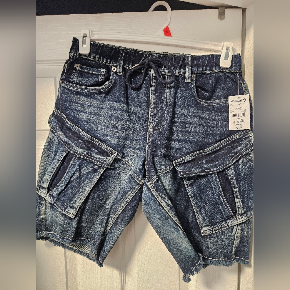 Jeaniologie Men's Denim Cargo Shorts